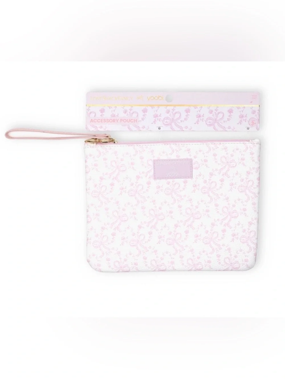 LoveShackFancy Pink Bow Print Pouch